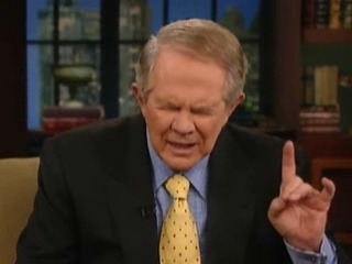 Covert Satanist Pat Robertson Flashes Devils Hand