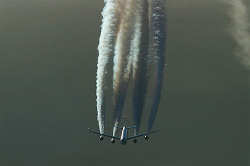 "I personally have never seen a brown contrail, but it looks like we have one here."