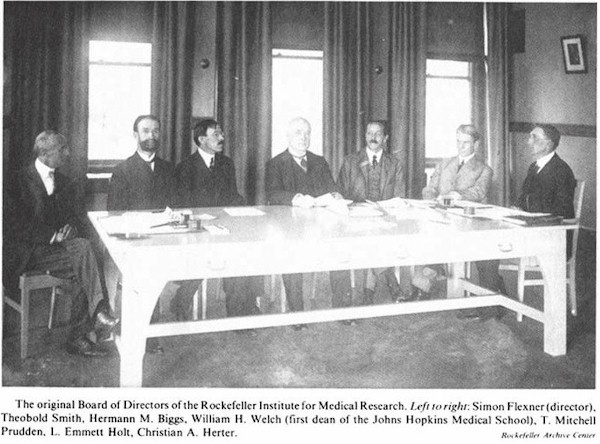 The orginal board members of the Rockefeller Institute for Medical Research. 