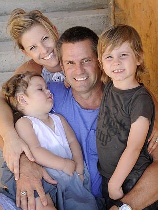 Mick and Kirsten Button with daughter Saba and son Cooper. Picture: Karin Calvert
